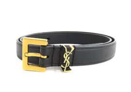 サンローラン モノグラム ナローベルト スムース ブラック 70 55465BOO0W1000 レディース