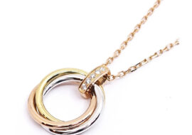 カルティエ CARTIER トリニティ 3カラー ダイヤモンド ネックレス 750PG WG YG