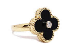 ヴァンクリーフ&アーペル VAN CLEEF&ARPELS ヴィンテージ アルハンブラ リング オニキス ダイヤモンド VCARA41000 750YG K18