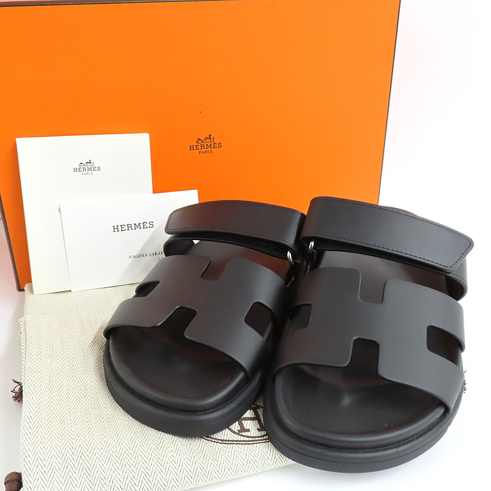 エルメス シプレ フラットサンダル ブラック H222100Z 02345 34.5 レディース